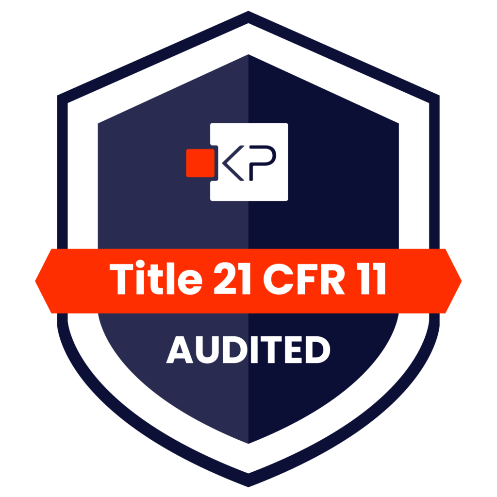 Title 21 CFR 11 Audited badge