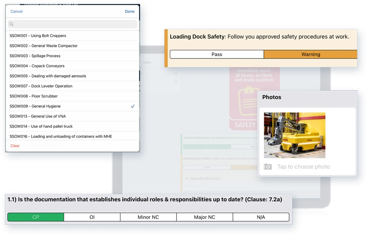 Various form controls in DHL app