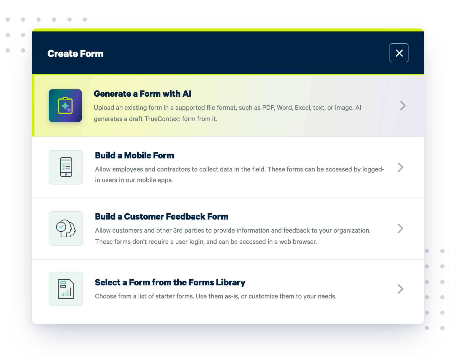 TrueContext AI Form Builder
